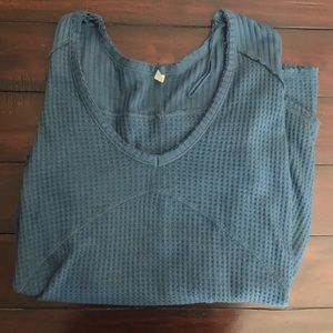 Free People Thermal Sweater Teal Blue